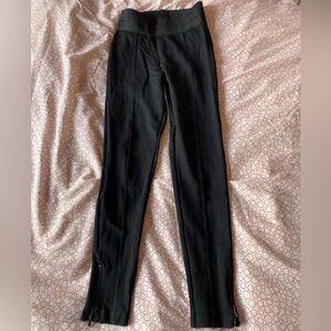Zara Basic Black Side Slit Zip Legging Sz S